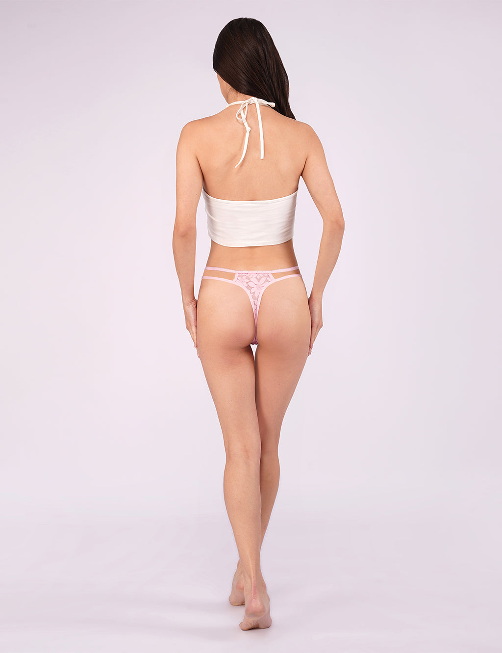 Image of Allure Lace Thong – Pink