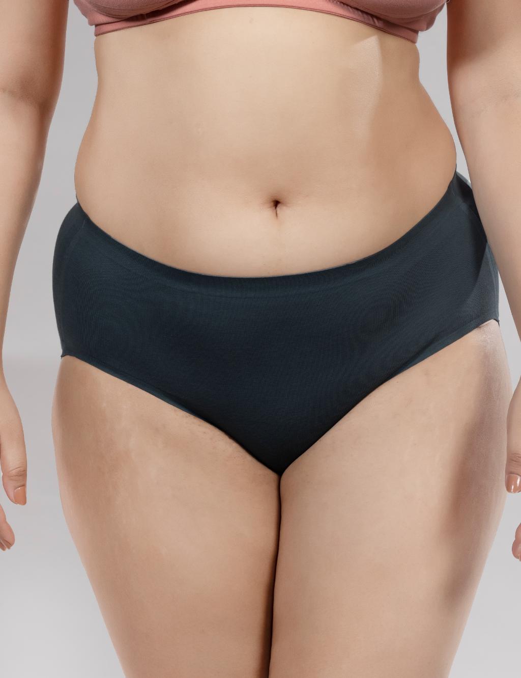 Image of PureFit™ Mid-Rise Cotton Seamless Panty – Pack of 2 (Pine + Wine)