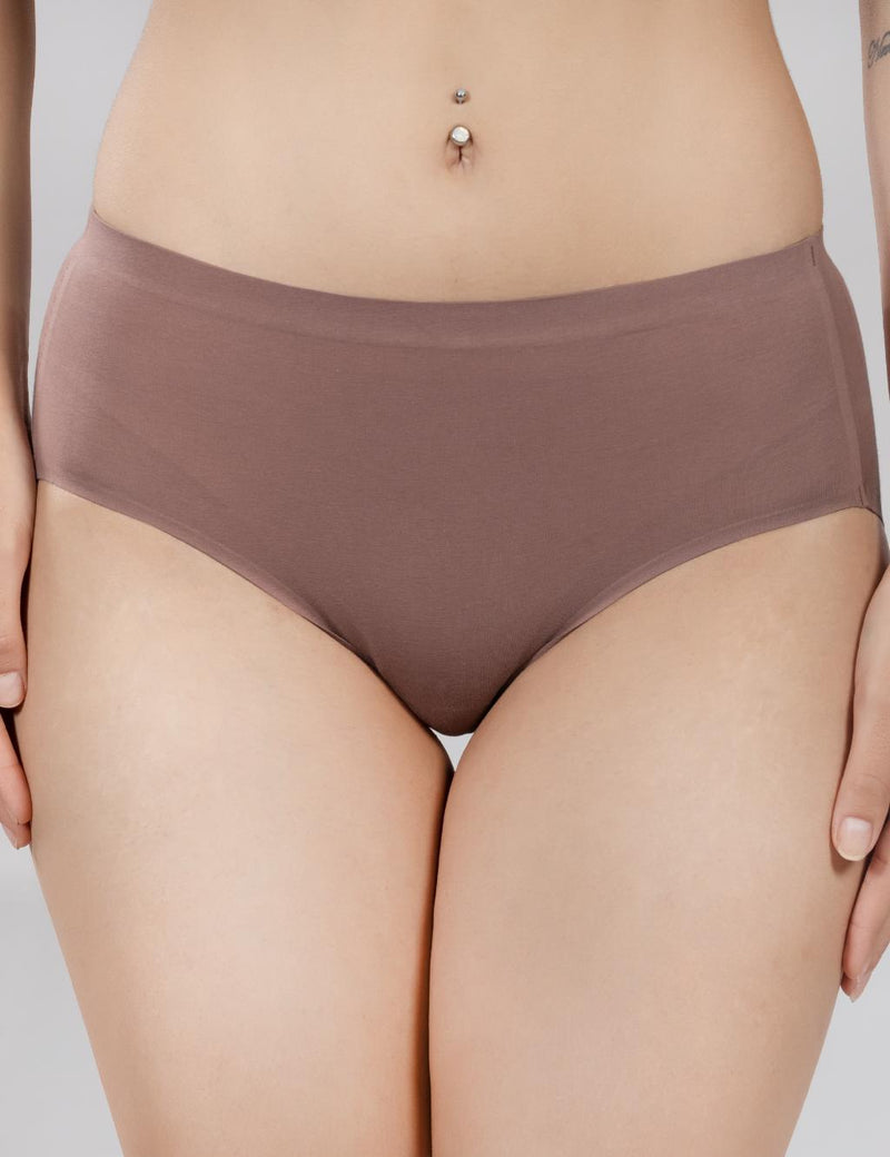 VOOMMN PureFit™ Mid-Rise Cotton Seamless Panty – Rust - additional image