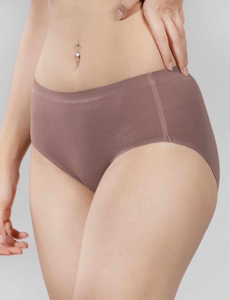 VOOMMN PureFit™ Mid-Rise Cotton Seamless Panty – Rust - additional image