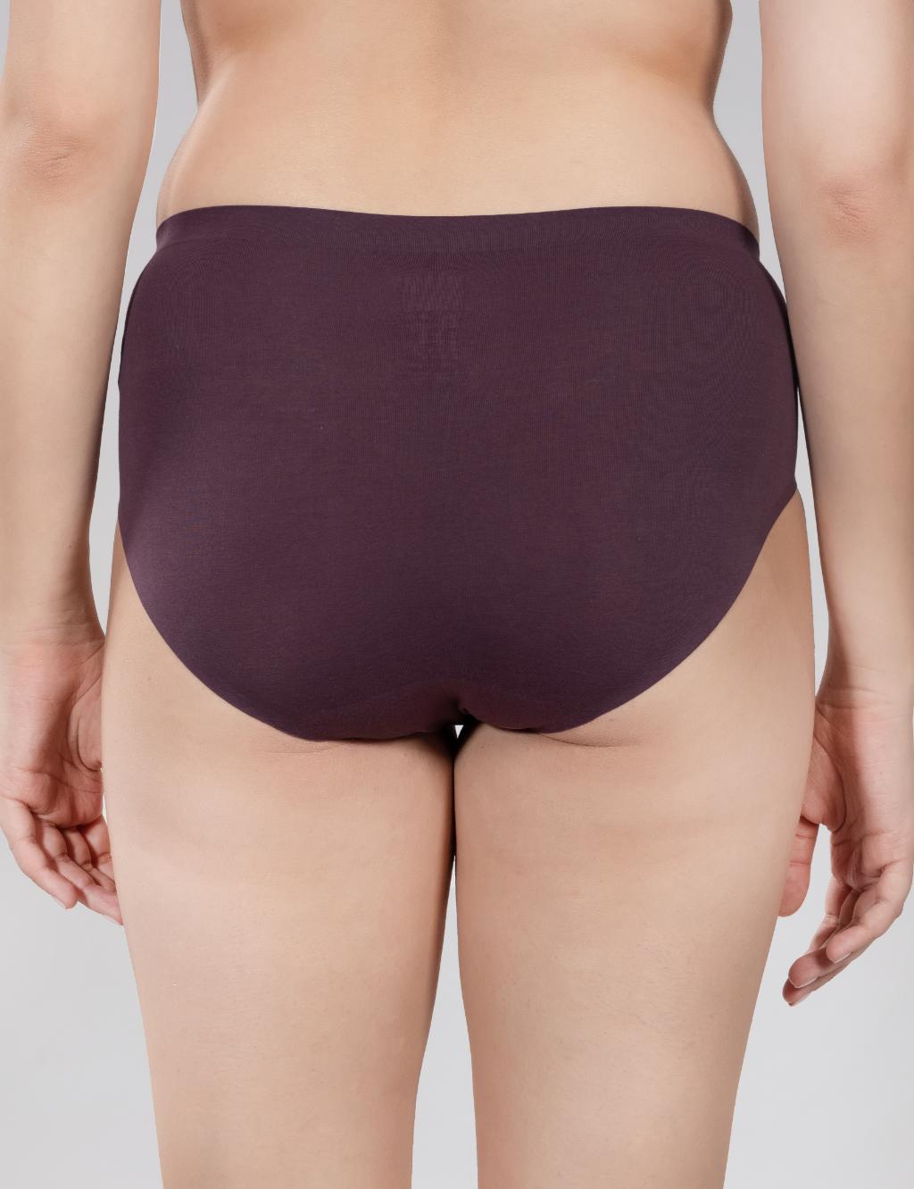 Image of PureFit™ Mid-Rise Cotton Seamless Panty – Pack of 2 (Mocha + Wine)