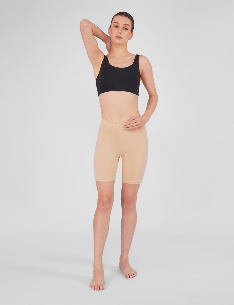 VOOMMN GlideFit™ Anti-Chafing Cycling Shorts – Nude Beige - additional image