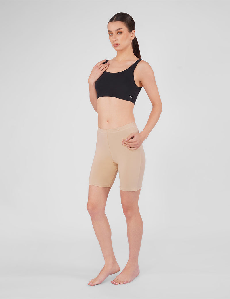 VOOMMN GlideFit™ Anti-Chafing Cycling Shorts – Nude Beige - additional image