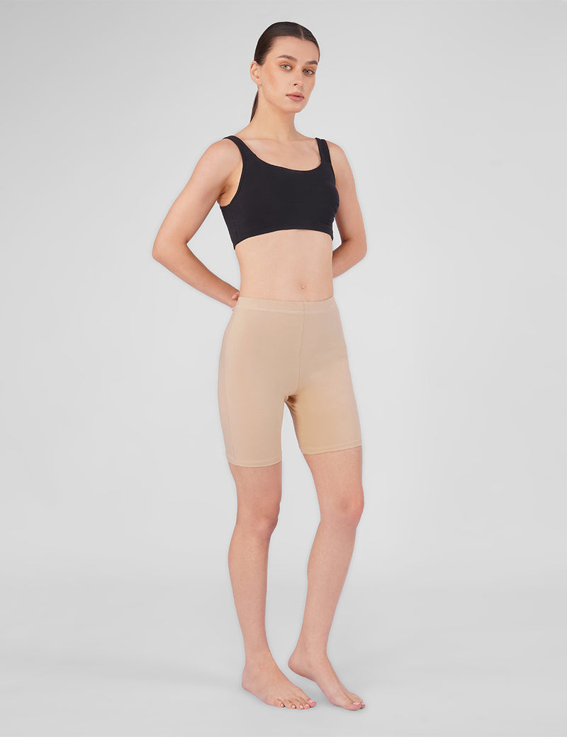 VOOMMN GlideFit™ Anti-Chafing Cycling Shorts – Nude Beige - additional image