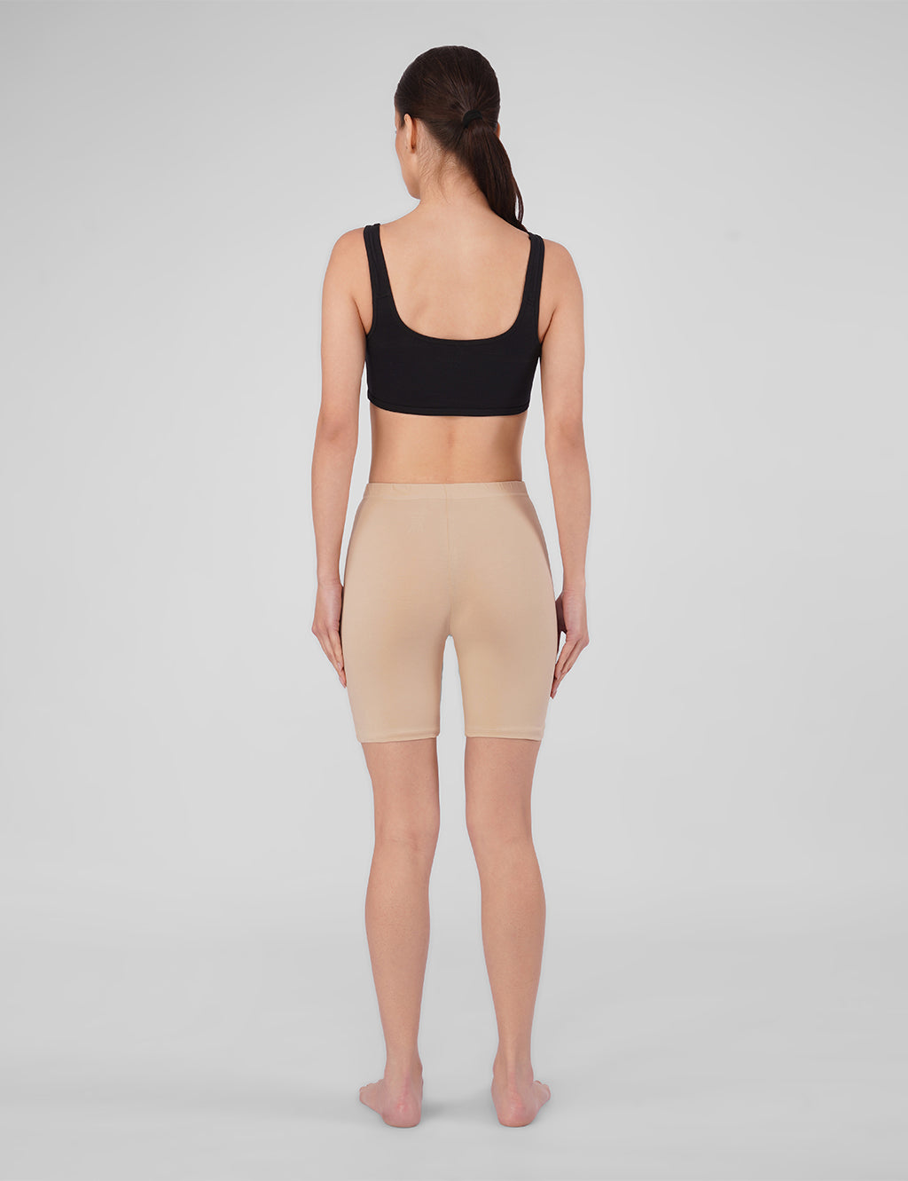Image of VOOMMN GlideFit™ Anti-Chafing Cycling Shorts – Nude Beige