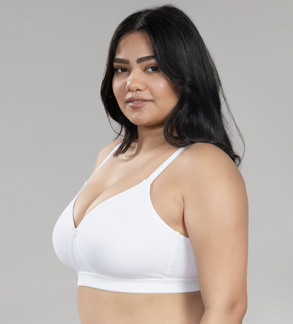 Image of SoftHug Cotton Padded Bra - White