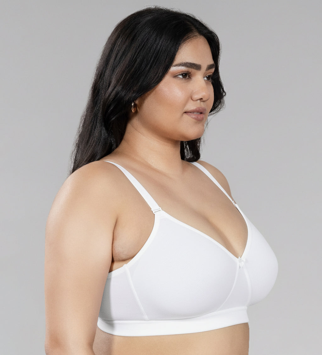 Image of SoftHug Cotton Padded Bra - White