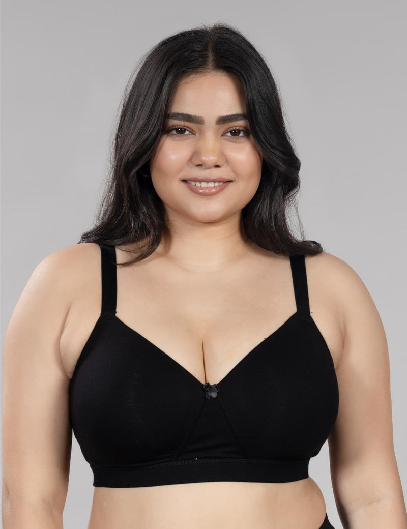 SoftHug Cotton Padded Bra - Black - additional image