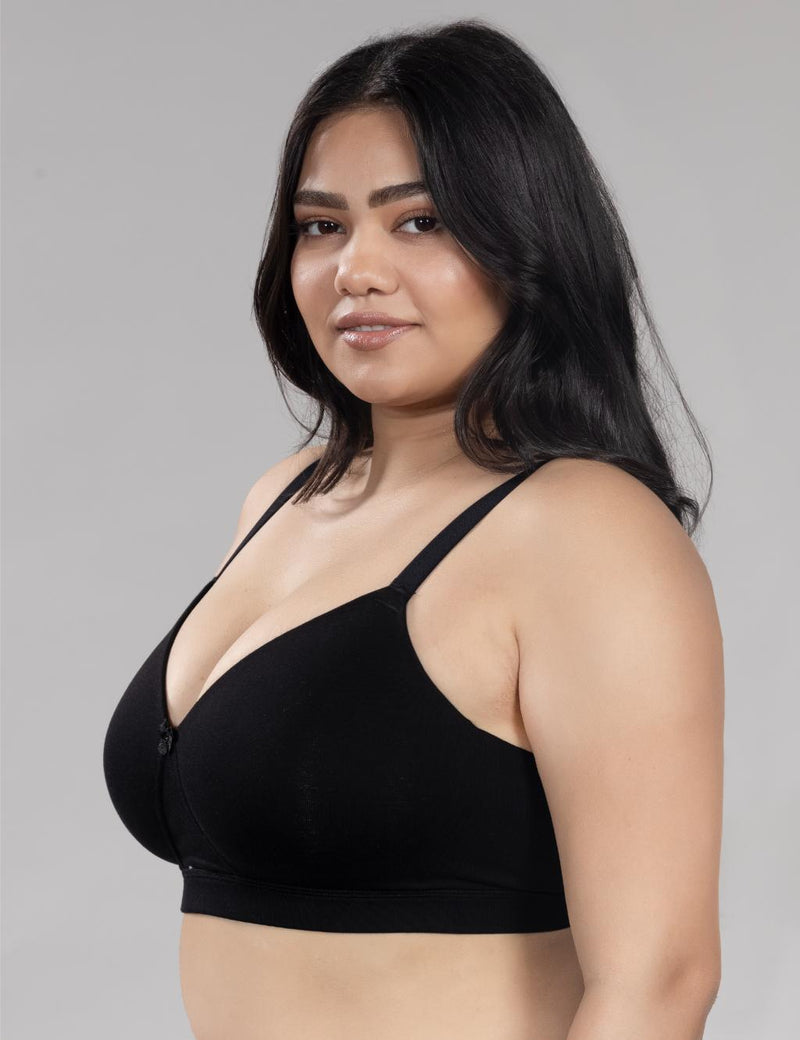 SoftHug Cotton Padded Bra - Black - additional image