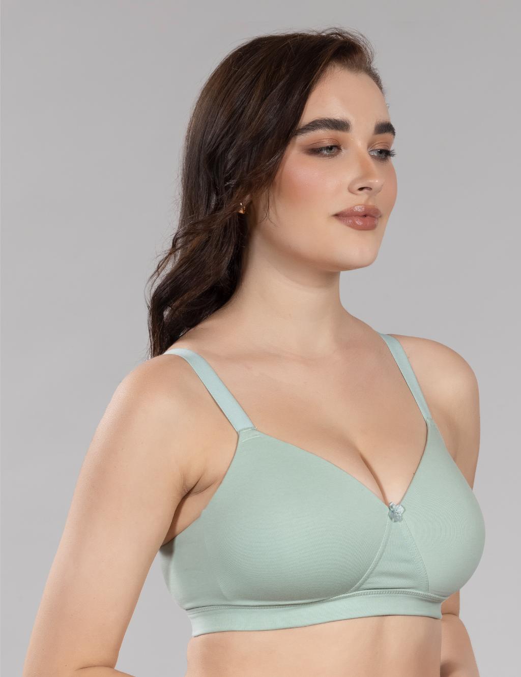Image of SoftHug Cotton Padded Bra - Pista