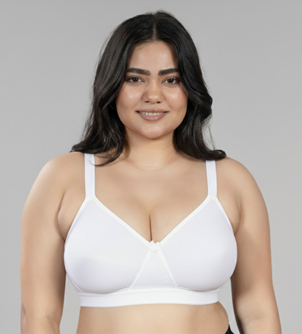 Image of SoftHug Cotton Padded Bra - White